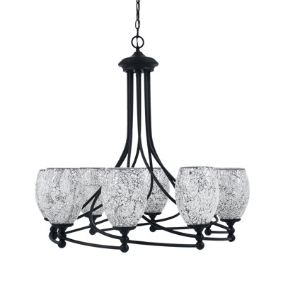 Sadea 8 Light Uplight Chandelier Shown With 5" Glass