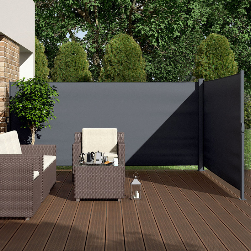 Dakota Fields 6cm W x 0.02cm D Anthracite Cover Motorised Retractable Side Awning