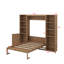 Grand lit escamotable avec tablettes et armoires