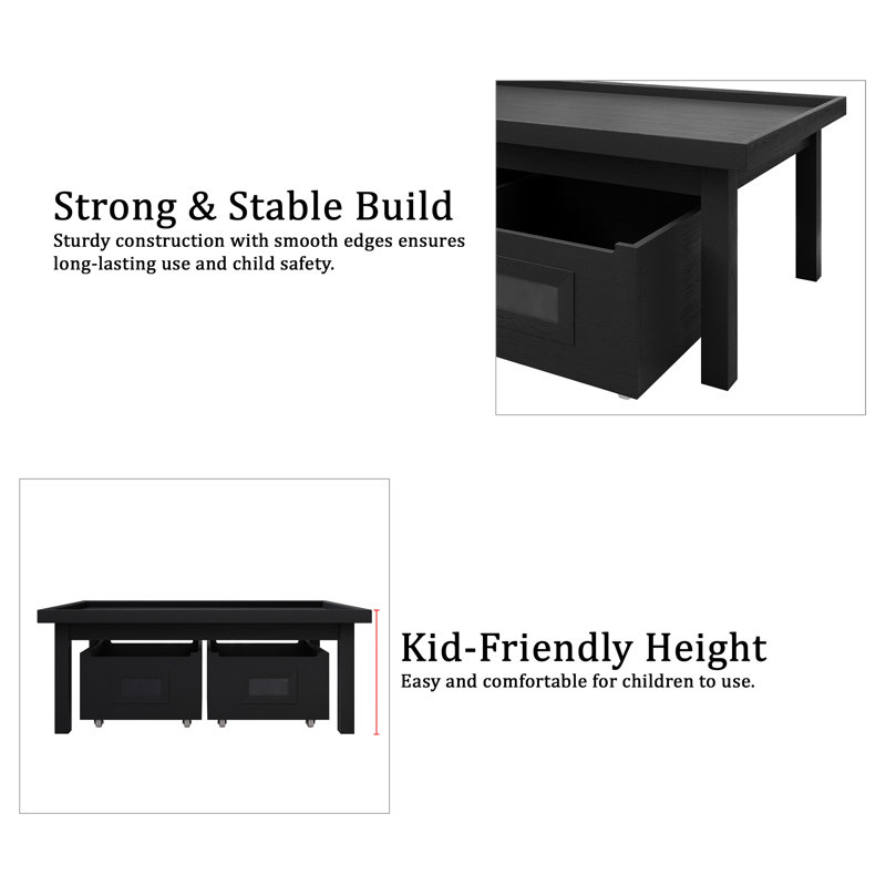 Avery Kids Activity Table with Storage, White