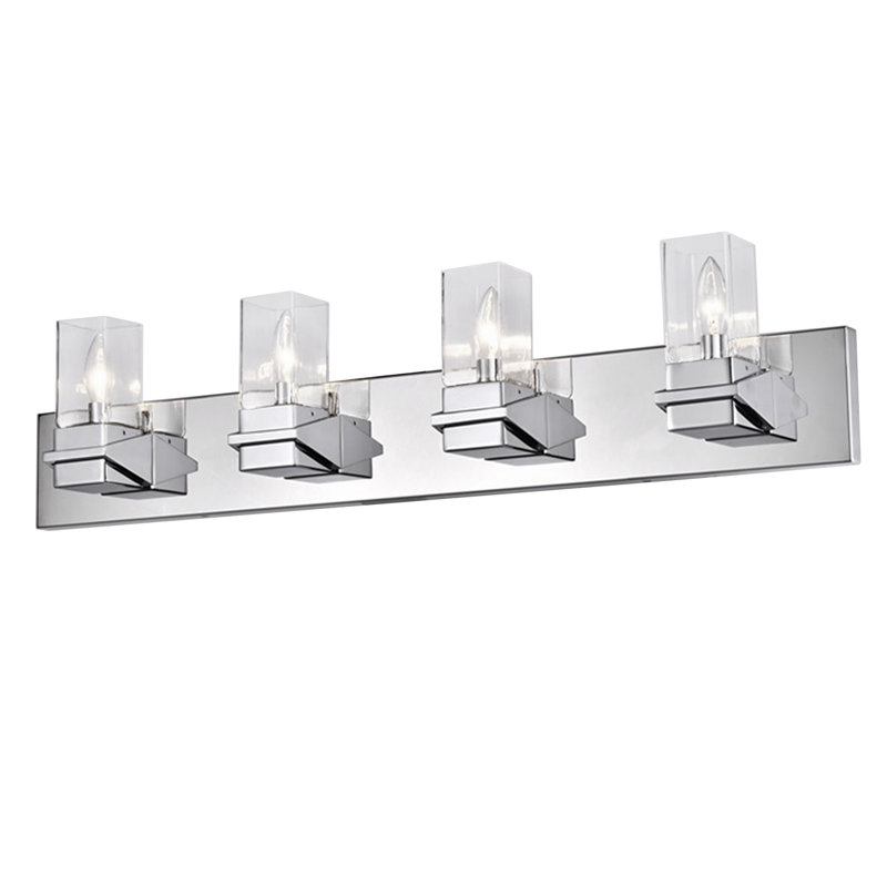 Éclairage pour meuble-lavabo à 4 lumières à intensité variable Kilo, Chrome poli