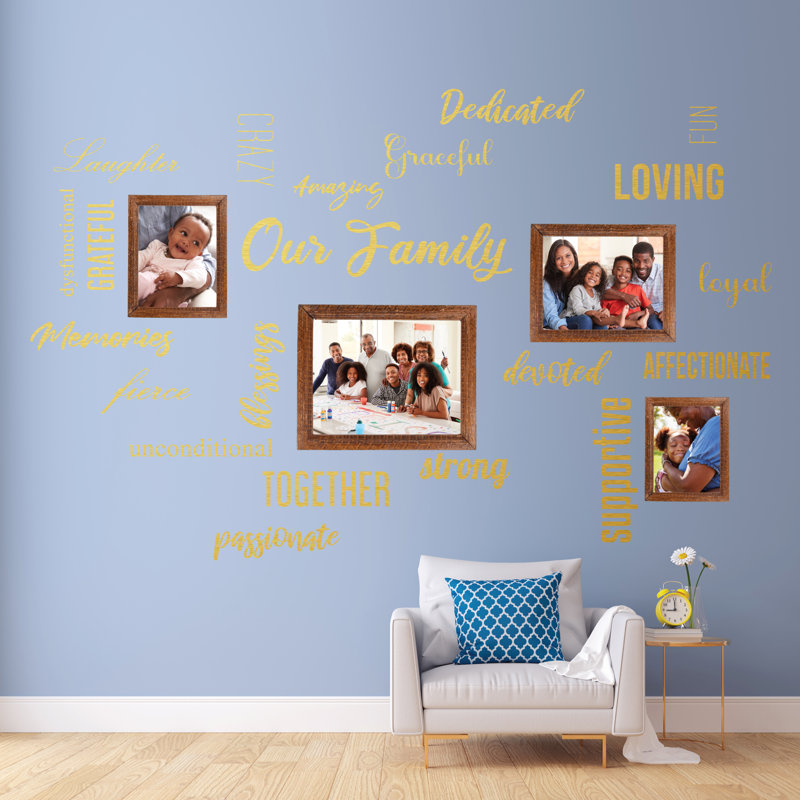 Adhésif décoratif «Mots pour décrire notre famille», Jaune foncé