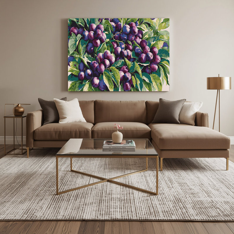 Art mural sur toile prune mauve, H 24 po x l 36 po
