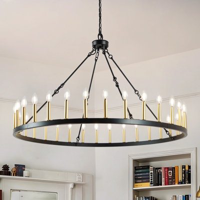 32 - Light Chandelier Black Chandelier Wagon Wheel Chandelier Farmhouse Chandelier Chandeliers For Dining Room