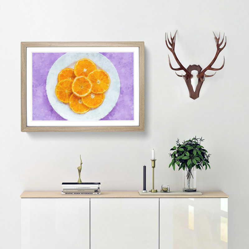 Slices of the Orange - Picture Frame Painting Print, 62cm H x 87cm W x 2cm D, Oak Framed