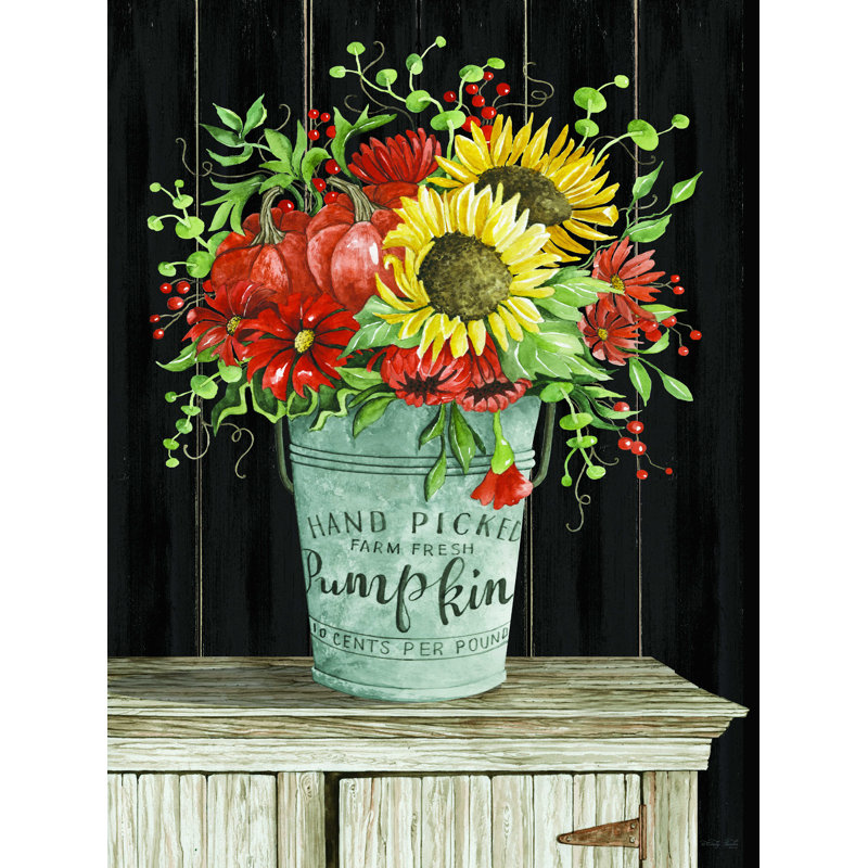 «Colors of Fall Floral» par Cindy Jacobs - impression sur toile tendue, H 32 po x l 24 po
