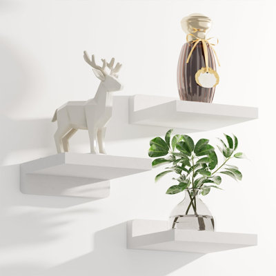 3-Piece Small White Floating Mini Shelves