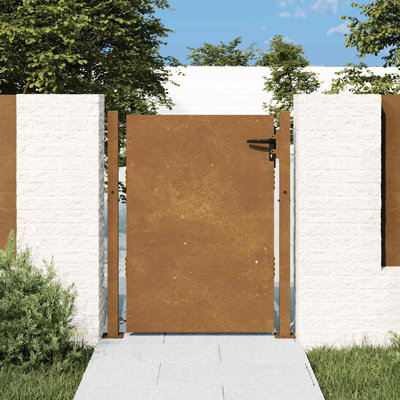 Barrière de jardin vidaXL 105 x 130 cm en acier Corten