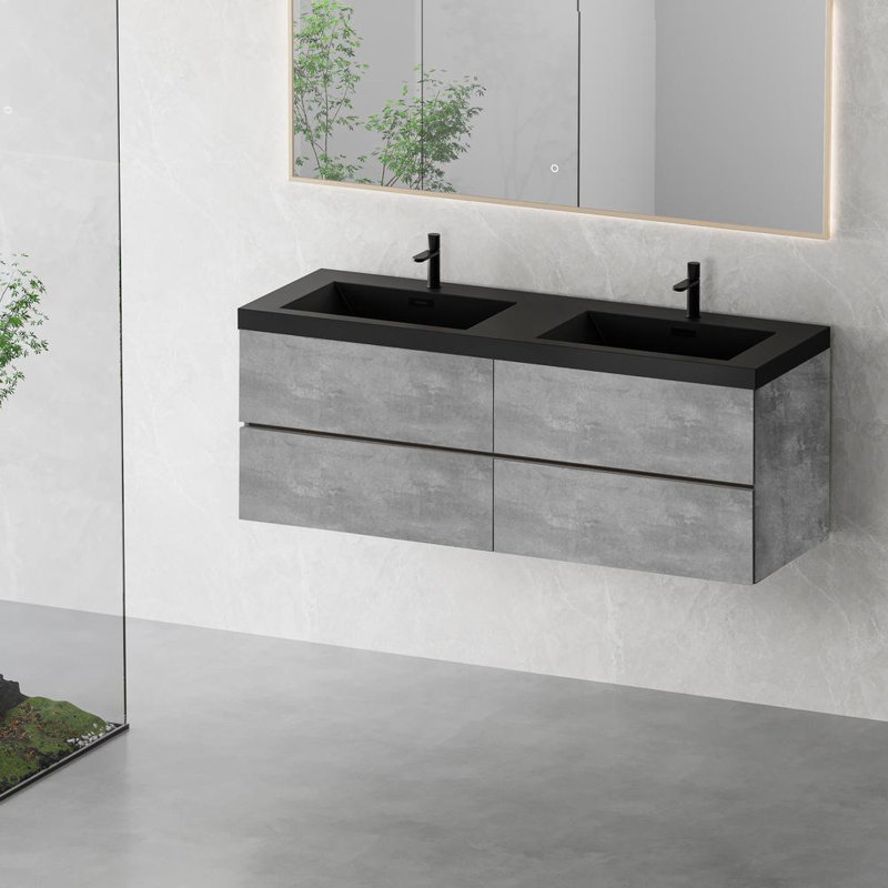 60" Wall-Mounted Bathroom Vanity