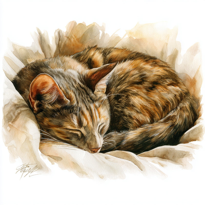 Art mural sur toile "Peaceful Tabby", l 40 po x H 40 po x P 1,5 po