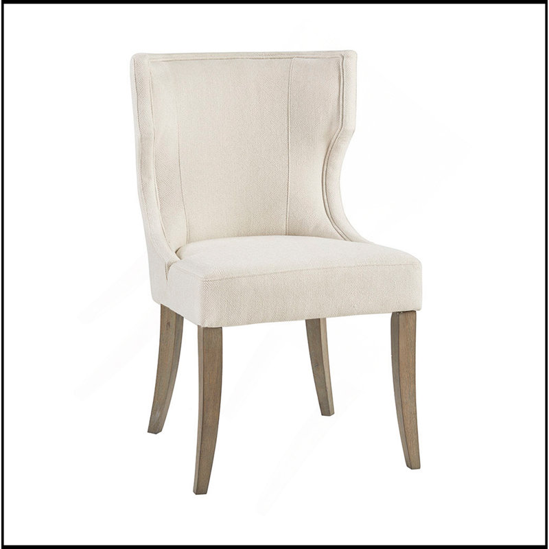 Chaise rembourrée à oreilles, Crème, crème