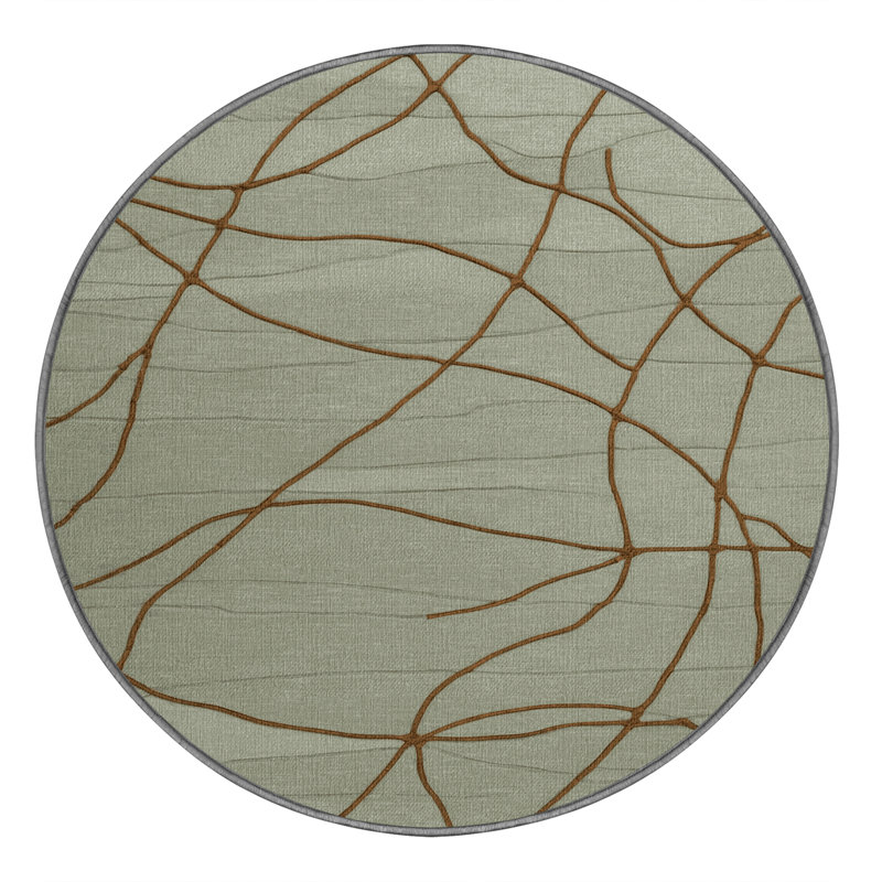 Tapis abstrait lavable à la machine, Rond 4 pi