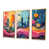 Toile avec cadre flottant or