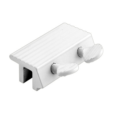 Serrure de fenêtre coulissante, 1/4 po, aluminium extrudé, finition blanche, double vis (paquet simple)