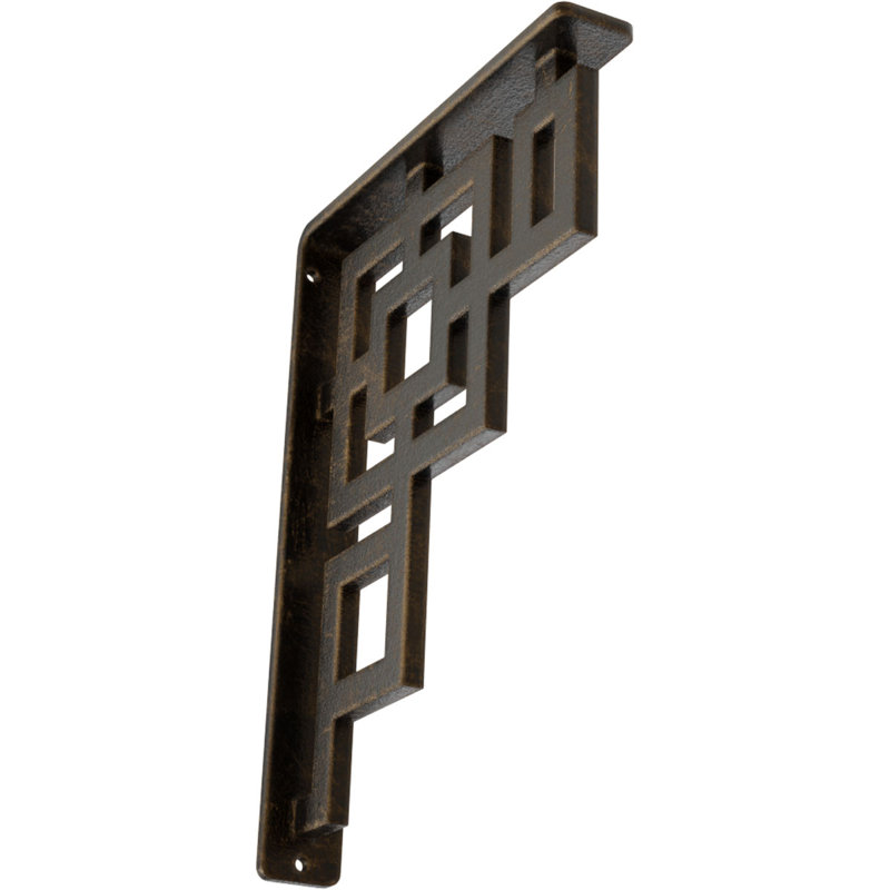 Support en fer forgé Eris, Laiton antique, H 10 po x l 1,5 po x P 7,5 po