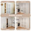 60"X80" 3-Lite Vinyl Wrapped White Painted Glass Solid Core Sliding Closet Doors With Hardware Kit(Pre-Assembled Door)-125222121
