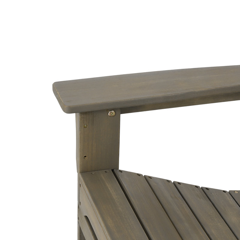 Willmot Acacia Foldable Outdoor Adirondack Chair, Gray