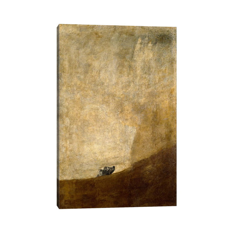 «The Dog, 1823» par Francisco Goya - reproduction d'art, H 18 po x l 12 po x 1,5 po, Toile tendue