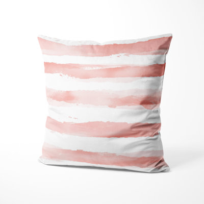 French Country Throw Pillow - Striped Pink And White Blush Lines Printed Cushion