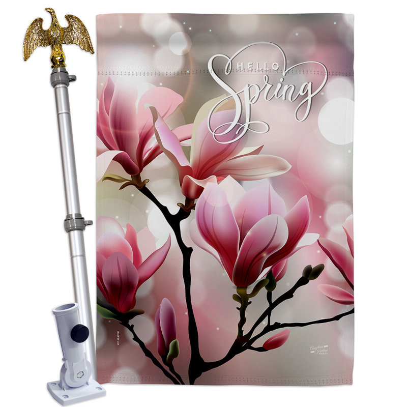 Ensemble de drapeaux en polyester 40 x 28 po Spring Blooming House