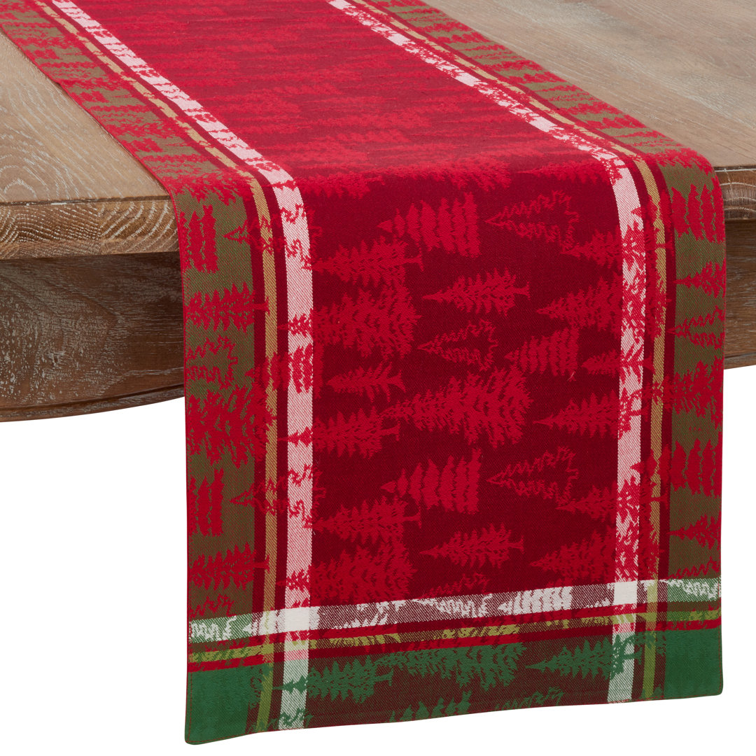 Plaid Christmas Tree Design Cotton Tablecloth The Holiday Aisle®