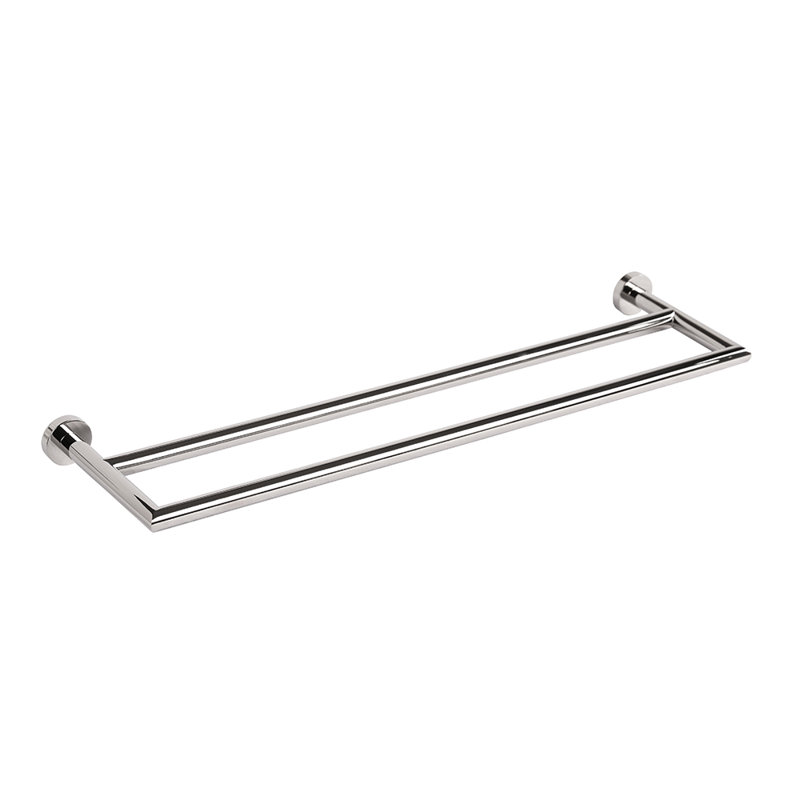 Ronda Double Wall Mounted Towel Bar, Polished Chrome
