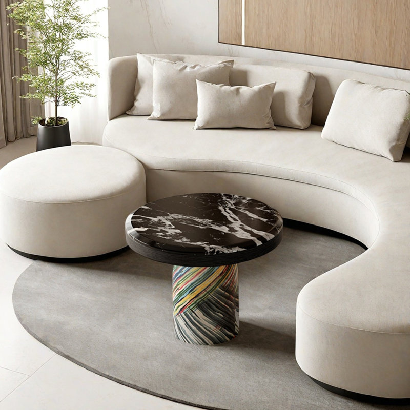 Table basse compacte en marbre, Noir