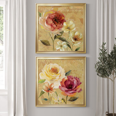 «French Country Garden III», ensemble de 2 reproductions d'art encadrées