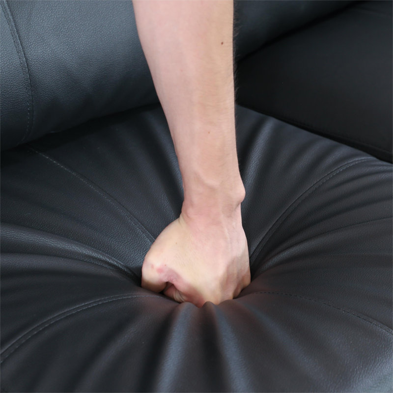 Petit canapé modulaire en similicuir 2 pièces de 103 po avec coussins de siège fermes Zoie, Orienté à gauche (vu de face)