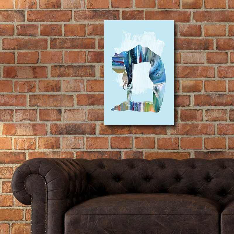 Art mural en verre Wrought Studio «Camel Pose Moon» par Tim Parker, H 24 po x l 16 po x P 0,2 po