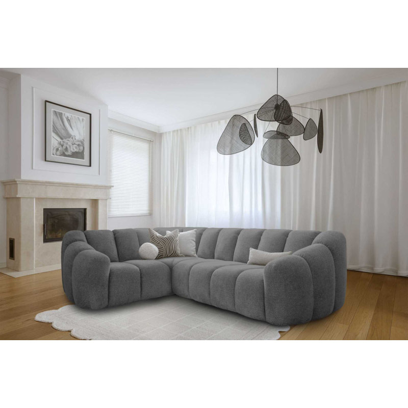 Shell Corner Sofa , Left Hand Facing, Dark Grey