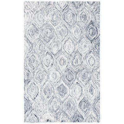 Alora Geometric Handmade Tufted Wool Silver/Gray Area Rug