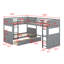 Lit superposé avec lit mezzanine attaché, avec tiroirs-1654121611