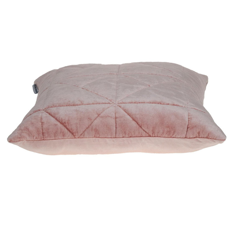 Insert de coussin réversible Ajiana, Velours rose à gros points géométriques