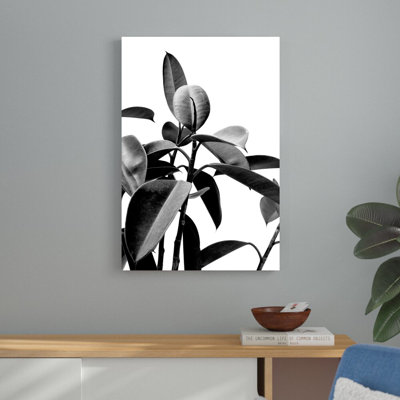 Feuilles noires et blanches I - impression