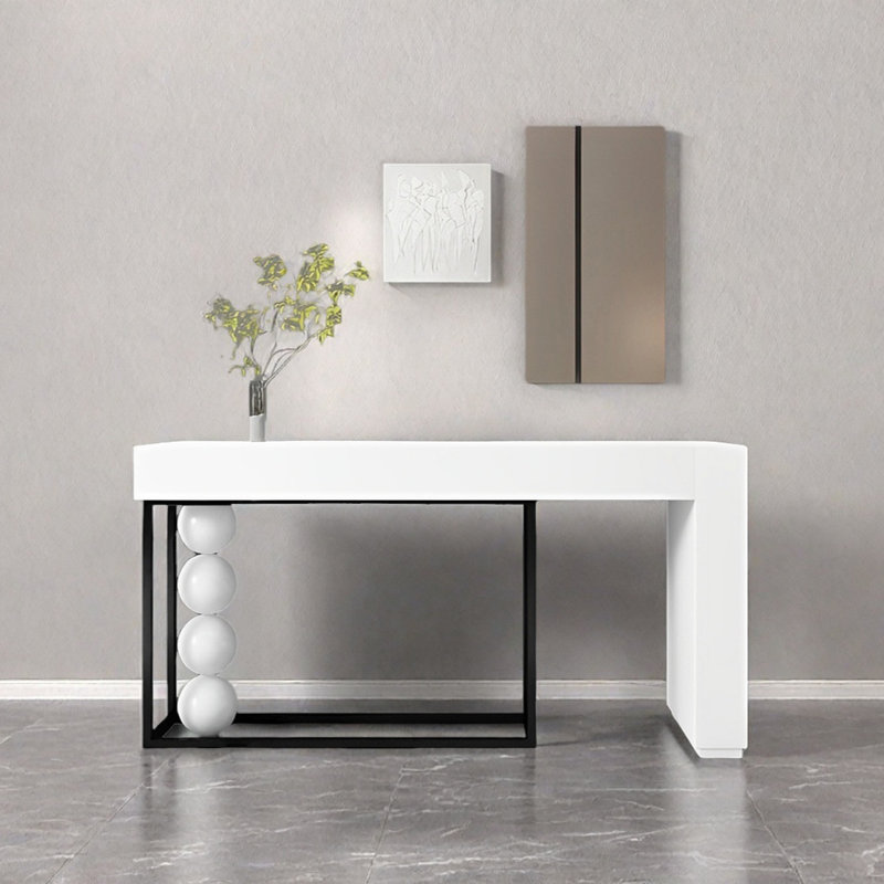 Console Modern Minimalist Art, H 35,43 po x l 55,12 po x P 15,75 po, Noir / blanc, Blanc