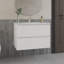 Armoire de salle de bain Opalo, avec deux tablettes et rangement ouvert, blanc