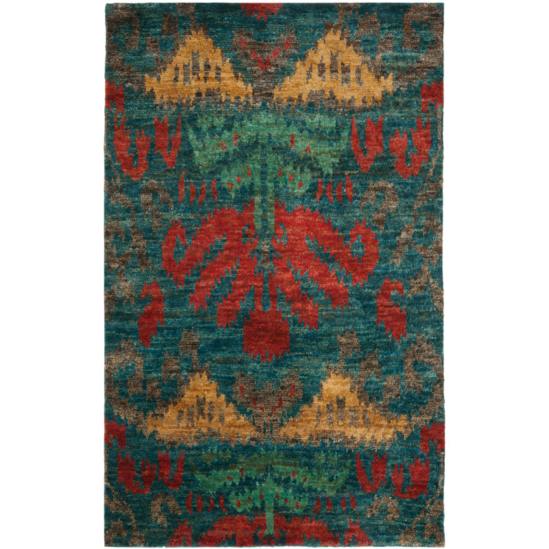 Tapis ikat en laine et chanvre Rietta, Rectangle 9 pi x 12 pi