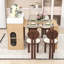 Extendable Kitchen Island Dining Table with Folding Top, Power Outlet, Drawers and Hidden Casters-880425466