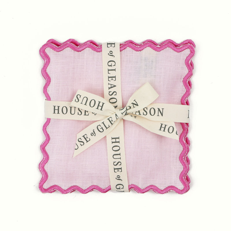 The Vivienne Square Cocktail Napkins, Pink