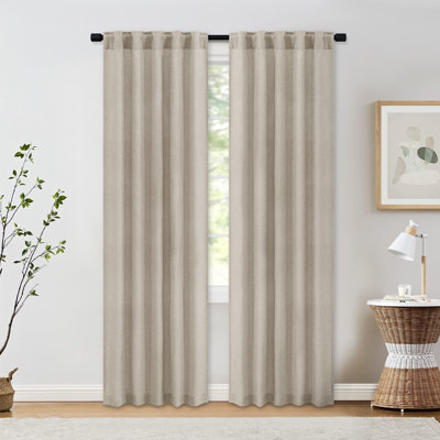 Toyoko Linen Blend Semi-Sheer Back Tab Curtains 