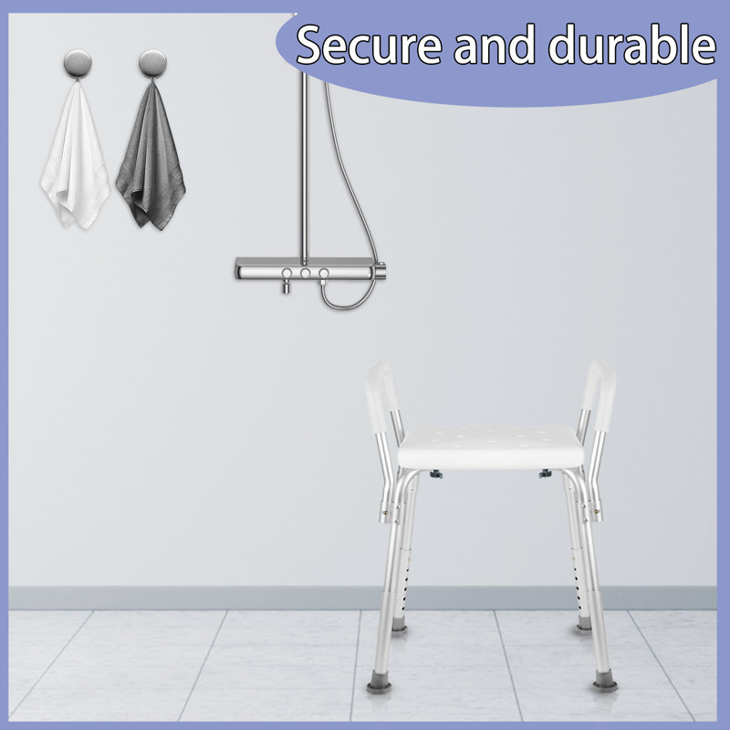 Multi-Purpose Backless Shower Bench with Arms