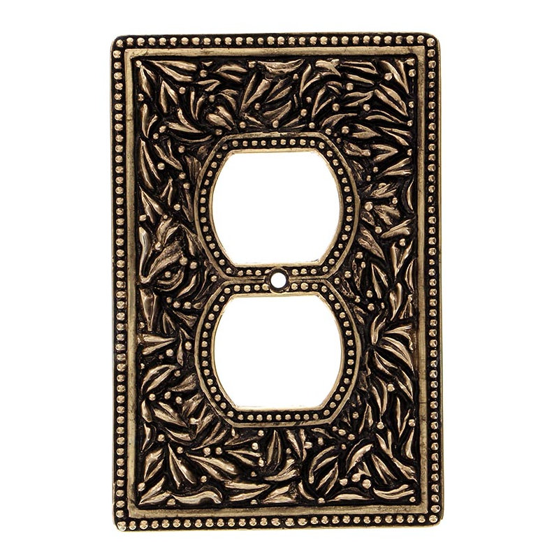 San Michele 1-Gang Duplex Outlet Wall Plate, Antique Gold