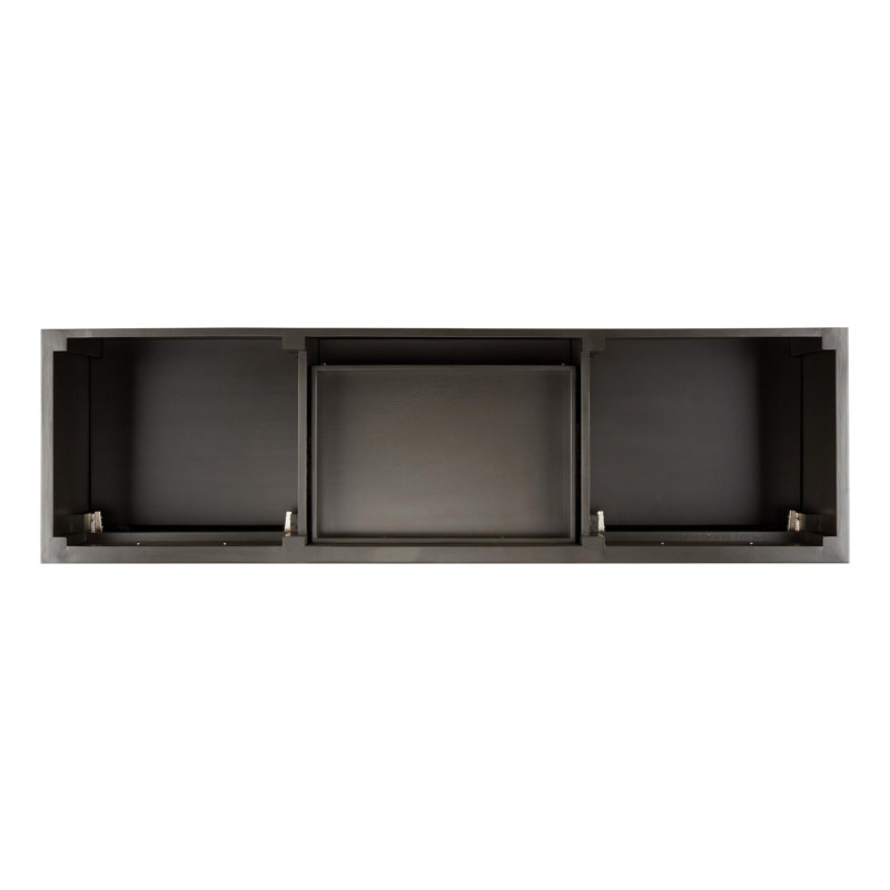 Elmdale 72" Freestanding Mahogany Double Basin Vanity  Rectangular Undermount Sink - 8" Faucet Holes, Charcoal Black