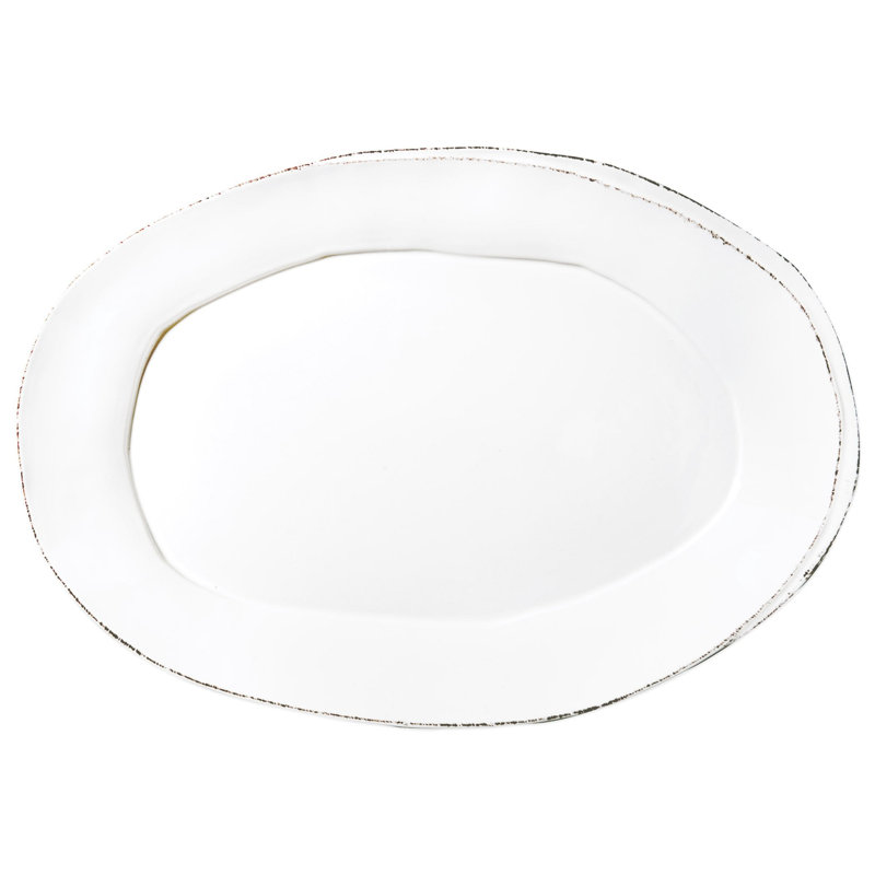 Lastra Stoneware Platter, White