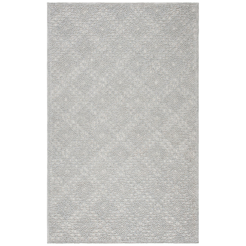 Saranac Trace Hand Tufted Wool Geometric Rug, Rectangle 4' x 6'