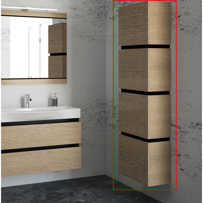 Turner Wall Linen Cabinet, Oak Bardolino Grey