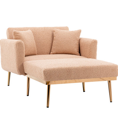 Functional Chaise Lounge For Daily Use - Camel Classic Living Room Accent Chair, Fabric, Adjustable , Removable Cover, Armrest,