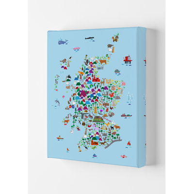 Animal Map Of Scotland Nursery by Michael Tompsett - Print