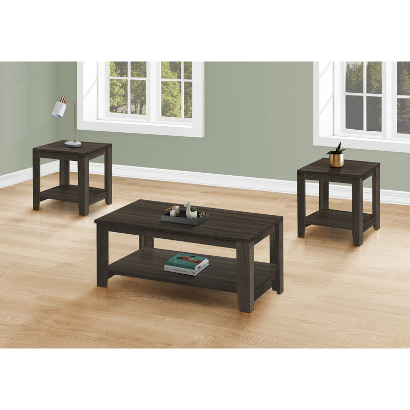Transitional Table Set, 3pcs Set, Oak